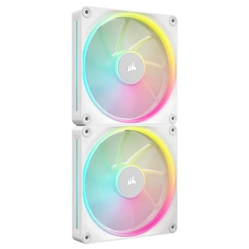 Corsair iCUE Link LX140 RGB 140mm PWM Fan Dual Pack – Dual Light Loops – Includes iCUE Link System Hub – Corsair AirGuide Technology – White