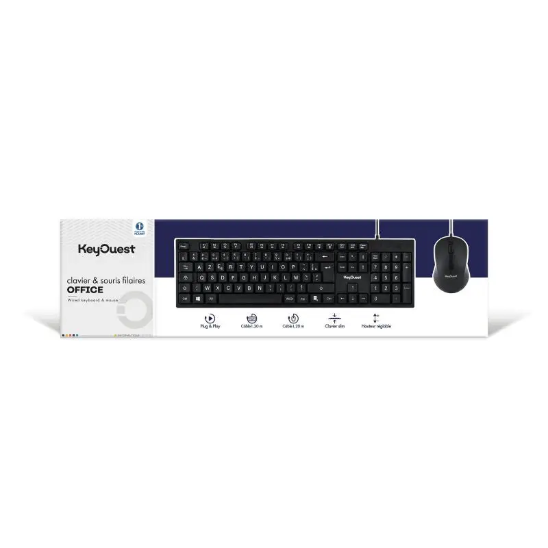 Key Ouest Clavier Filaire + Souris Filaire Office