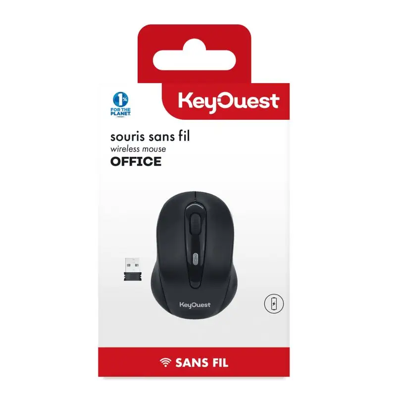 Key Ouest Souris Office Sans Fil Noir