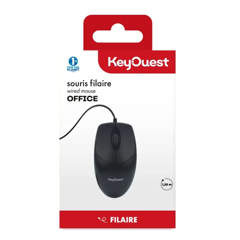 Key Ouest Souris Office Filaire Noir