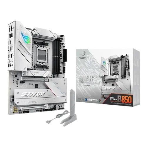 ASUS ROG Strix B850-A Gaming WiFi - AMD ATX Motherboard, 14+2+2 Power Stages, DDR5, Four M.2 Slots, PCIe 5.0, WiFi 7, USB Type-C 20Gbps and Aura Sync RGB
