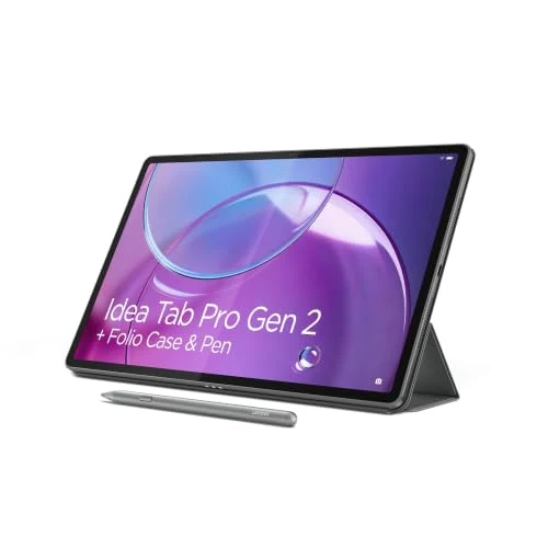 Lenovo Idea Tab Pro Gen 2 Tablet + Pen & Folio Case - 13″ 3.5K IPS Touchscreen Display - 144Hz - Qualcomm® Snapdragon® 8s CPU - 8GB Memory - 128GB Storage - Integrated Qualcomm® Adreno™ 825 GPU