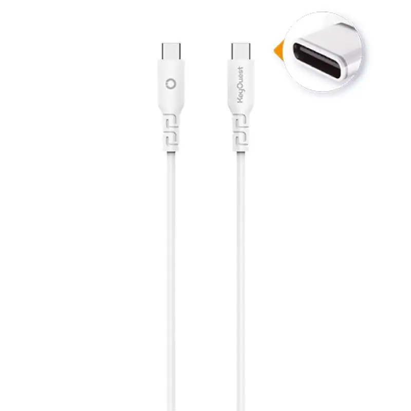Câble eKOgreen recyclé USB-C/USB-C 3A / 60W - 1,20m - Blanc