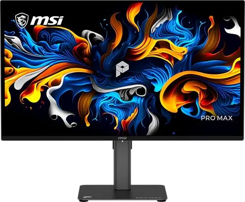 MSI PRO MAX 271QPX14G 27" 2560x1440 QD OLED Monitor,144Hz,DisplayHDR,AMD FreeSync/G-SYNC Compatible,HDMI,Display Port,△E< 2,Mac Optimization Software,PANTONE Validated,Height Adjustable,Speaker, Black