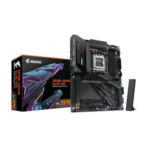 GIGABYTE X870E AORUS Elite X3D AMD AM5 LGA 1718 ATX Motherboard, Ryzen 9000/8000/7000, DDR5, 16+2+2 Power Phase, 4X M.2, PCIe 5.0, WiFi 7, 5 GbE