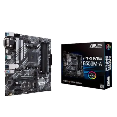 ASUS Prime B550M-A WiFi II AMD Micro ATX DDR4 Motherboard with PCIe 4.0, WiFi 6, ECC Memory, HDMI 2.1, RGB Header