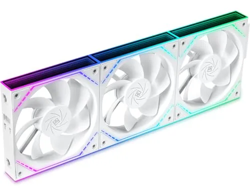 TL-M12QRW X3 120mm Reverse Blade ARGB Case Fans, 1500RPM 47.6CFM, White