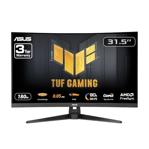 ASUS TUF Gaming VG32WQ3B 32 Inch 1440p 180Hz HDR Curved Gaming Monitor