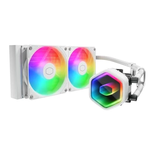 Cooler Master 240 Core II AIO Liquid CPU Cooler, Infinity Mirror ARGB White