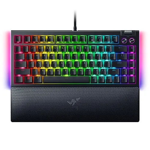 Razer BlackWidow V4 75% Mechanical Gaming Keyboard, Orange Switches, Black