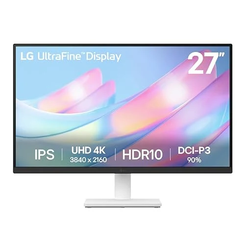 LG 27US500-W Ultrafine Monitor 27-Inch 4K UHD (3840x2160) HDR10 IPS Borderless Design Reader Mode Flicker Safe Switch App HDMI DisplayPort - White