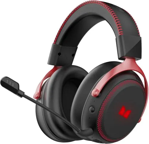 Monster Mission 350 Wireless Gaming Headset for PC, Ps4, Ps5, Xbox Headset with Virtual 7.1 Surround Sound Gaming Headphones, RGB Lights Over Ear Headphones for Switch, Xbox Series X/S, Laptop, Mobile