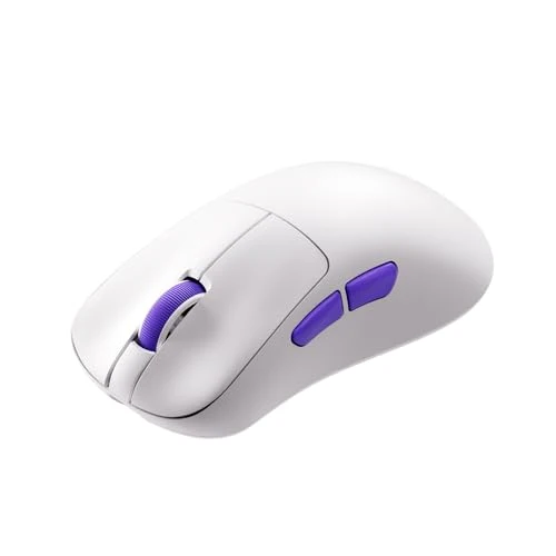 Akko Nest Wireless Gaming Mouse, 8K Polling Rate with PAW 3950 Sensor, 30000 DPI, 49g Lightweight,Omron Mechanical Switches, BT/2.4G/Wired Computer Mouse, White