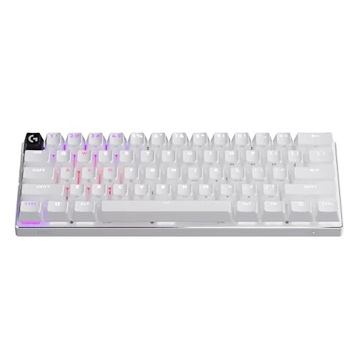 Logitech G PRO X 60 Lightspeed Wireless Gaming Keyboard, Ultra Compact TKL 60% Mechanical Keyboard for Windows PC, LIGHTSYNC RGB, Dual-Shot PBT Keycaps, GX Optical Tactile Switches - White