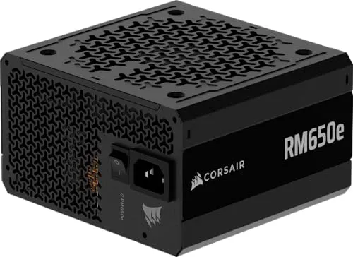 CORSAIR RM650e ATX 3.1 PCIe 5.1 Ready Fully Modular 650W Power Supply – 12V-2x6 Cable Included, Cybenetics Gold Efficiency, 105°C-Rated Capacitors, Modern Standby Mode – Black