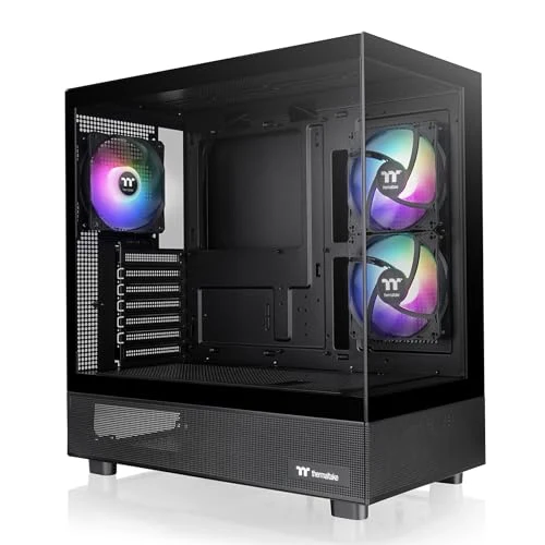 Thermaltake View 270 Plus TG ARGB Black Mid Tower E-ATX Case; 3x120mm ARGB Fans Included; Support Up to 360mm Radiator; Front & Side Dual Tempered Glass Panel; CA-1Y7-00M1WN-01; 3 Year Warranty