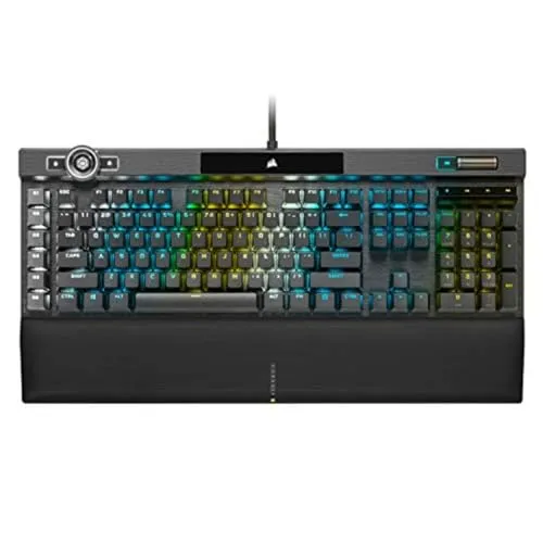 Corsair K100 RGB Mechanical Gaming Keyboard - Cherry MX Speed RGB Silver Keyswitches - PBT Double-Shot Keycaps - Elgato Stream Deck and iCUE Compatible - QWERTY NA Layout - Black