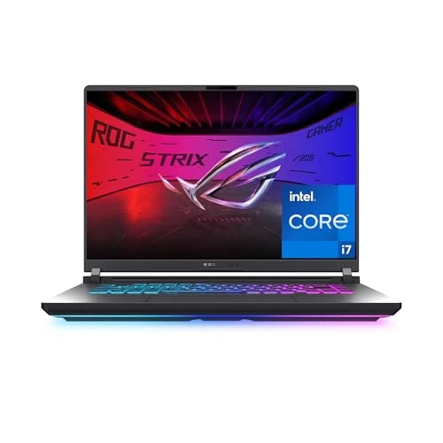 ASUS ROG Strix G16 (2025) Gaming Laptop, 16” FHD+ 16:10 165Hz/3ms Display, NVIDIA® GeForce RTX™ 5060 Laptop GPU, Intel® Core™ i7 Processor 14650HX, 16GB DDR5, 1TB Gen 4 SSD, Wi-Fi 7, Windows 11 Home
