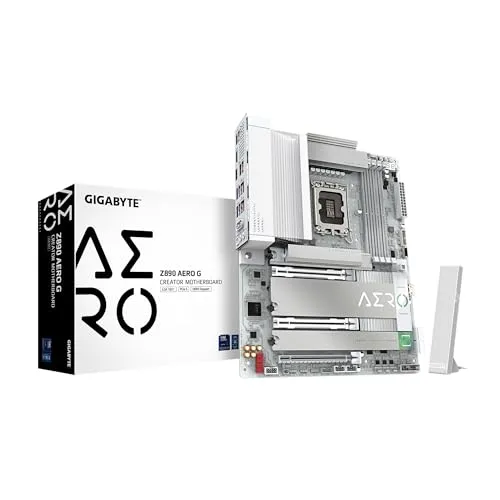 GIGABYTE Z890 AERO G Intel Core Ultra (Series 2) LGA 1851 Motherboard, ATX, DDR5, 5xM.2, PCIe 5.0, Thunderbolt 4, WIFI7, Dual 2.5Gbe LAN, EZ-Latch