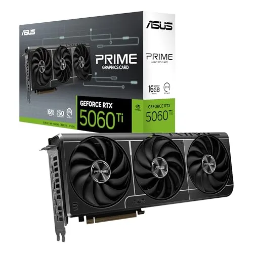 ASUS The SFF-Ready Prime GeForce RTX™ 5060 Ti 16GB GDDR7 Graphics Card (PCIe® 5.0, 16GB GDDR7, HDMI®/DP 2.1, 2.5-Slot, Axial-tech Fans, Dual BIOS)