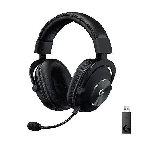 Logitech G PRO X Wireless Lightspeed Gaming Headset with Blue VO!CE Mic Filter Tech, 50 mm PRO-G Drivers, and DTS Headphone:X 2.0 Surround Sound, 20+ Hour Battery Life - Black