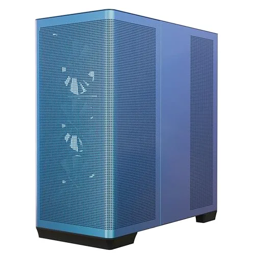 APNX C1-R Mid-Tower ATX High Airflow PC Case, 4 x 120mm Black Fans, 11 Fan Slots, 360mm Radiator Support, Back-Connect Motherboard Support, Tempered Glass Panel, Cable Management, Type-C, ChromaFlair