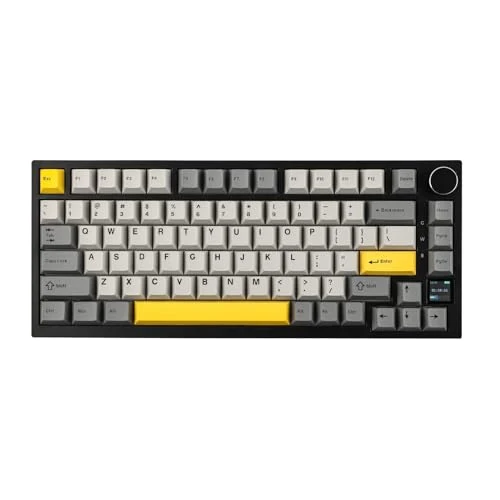 EPOMAKER Ajazz AK820 Pro 75% Wireless Mechanical Keyboard with TFT Smart Display&Knob, Gasket-Mounted Gaming Keyboard, Bluetooth/2.4GHz/USB-C Wired (Grey, Gift Switch)