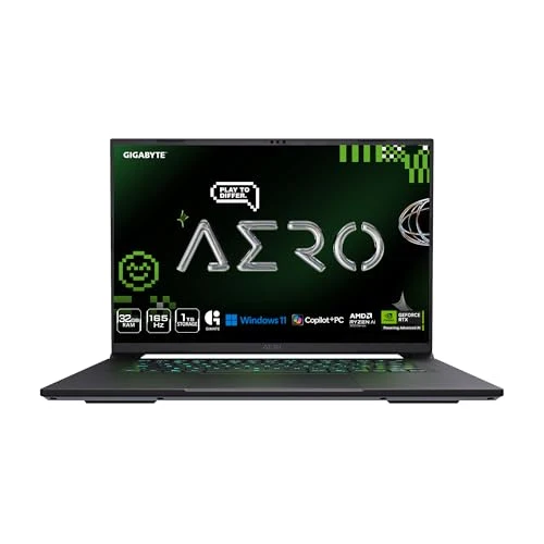 GIGABYTE AERO X16; Copilot+ PC - 165Hz 2560x1600 WQXGA - NVIDIA GeForce RTX 5070 - AMD Ryzen AI 9 HX 370-1TB SSD with 32GB DDR5 RAM - Windows 11 Home - Space Gray AERO X16 2WHA3USC64AH