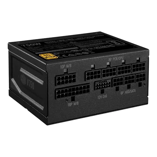 Cooler Master V750 SFX Gold ITX SFF Modular Power Supply, 750W 80Plus Gold, ATX 3.1 | 90° | PCIe 5.1, Designed Ready Nvidia RTX 5070 Ti | AMD RX 9070 XT, Customized Cable, 100mm|3.9", 10-Year