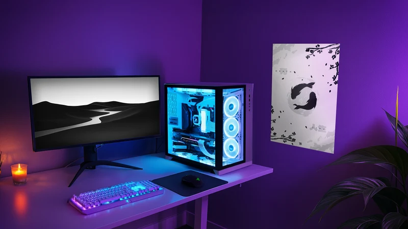 Koi White Acrylic Poster