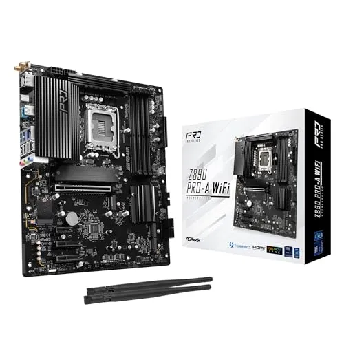 ASRock Z890 Pro-A WiFi 6E Motherboard Intel Core Ultra LGA1851 RL-ILM DDR5 8666 MHz 256 GB ATX Motherboard PCIe 5.0