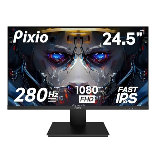 Pixio PX259 Prime 24.5 inch (24 inch / 25 inch Equivalent) 280Hz (144Hz Supported) Refresh Rate FHD 1080p Resolution Fast Nano IPS Panel 1ms GTG Response Time Gaming Monitor with AMD FreeSync Premium