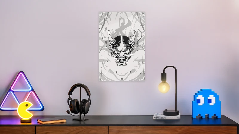 Oni White Acrylic Poster