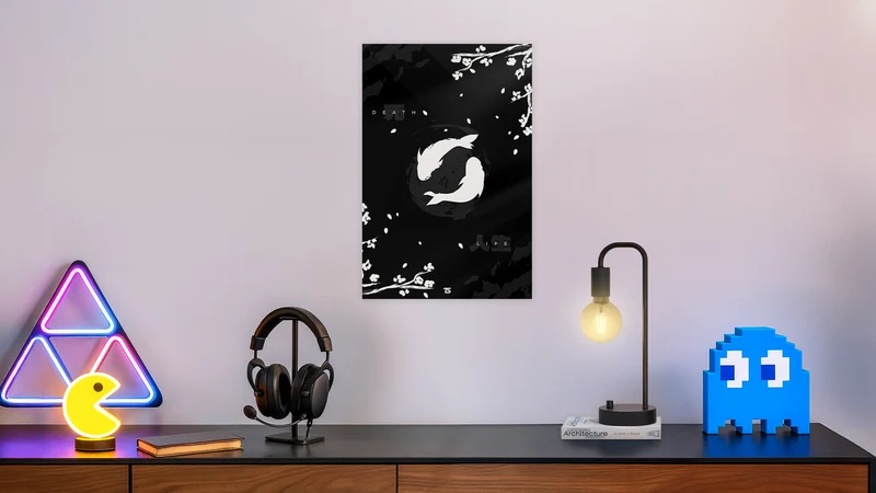 Koi Black Acrylic Poster