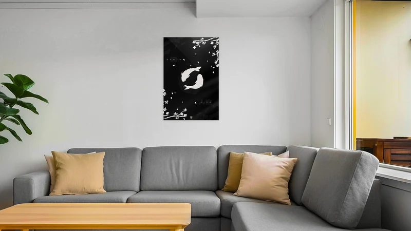 Koi Black Acrylic Poster