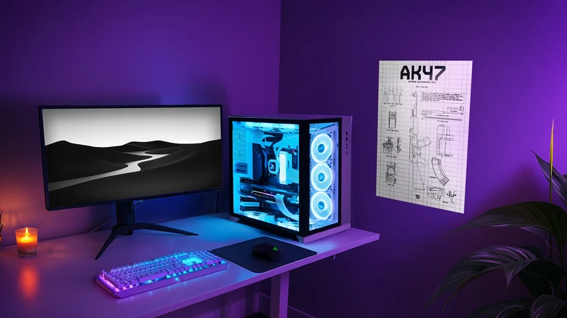AK-47 White Acrylic Poster