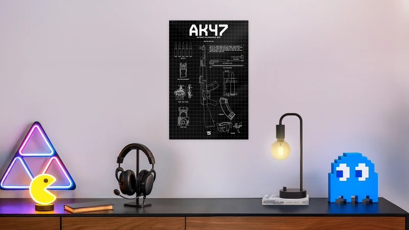 AK-47 Black Acrylic Poster