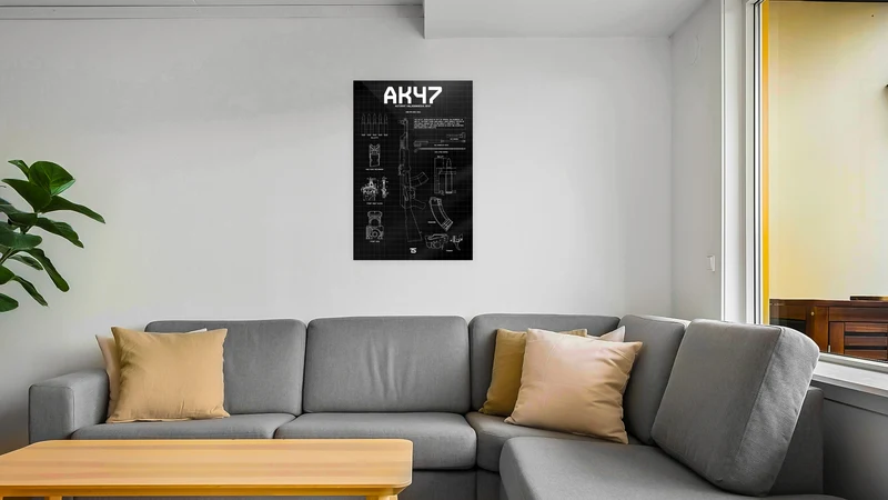 AK-47 Black Acrylic Poster