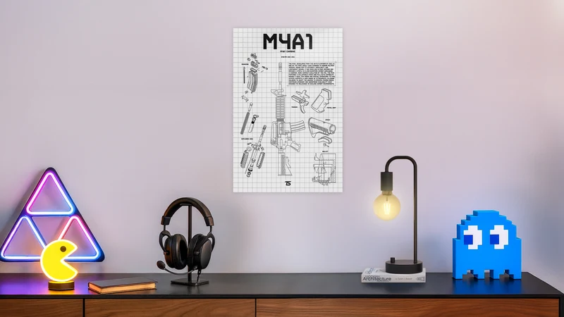 M4A1 White Acrylic Poster