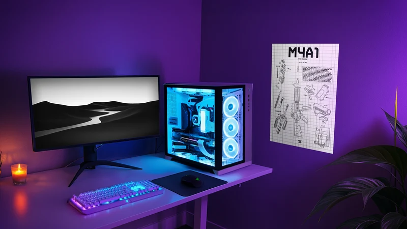M4A1 White Acrylic Poster