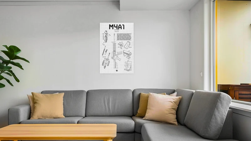 M4A1 White Acrylic Poster