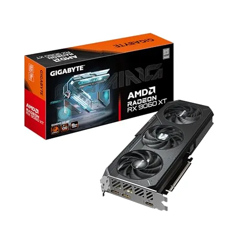 GIGABYTE Radeon RX 9060 XT Gaming OC 8G Graphics Card, PCIe 5.0, 8GB GDDR6, GV-R9060XTGAMING OC-8GD Video Card
