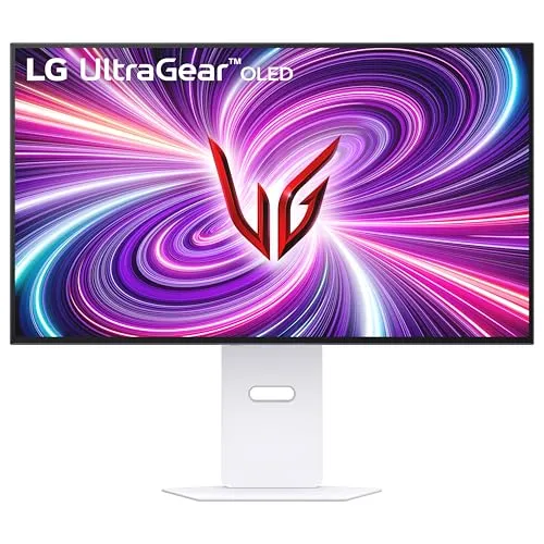 LG ‎32GS95UV 32-inch Ultragear OLED Gaming Monitor 4K UHD 1440p 240Hz 0.03ms DisplayHDR True Black 400 AMD FreeSync Premium Pro NVIDIA G-Sync HDMI 2.1 DisplayPort Tilt/Height/Swivel Stand White