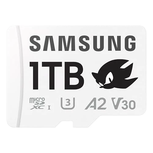 Samsung PRO Plus Sonic The Hedgehog + Adapter, 1TB microSDXC, Up-to 180MB/s, Full HD & 4K UHD, UHS-I, C10, U3, V30, A2, for Nintendo-Switch, Steam Deck, GoPRO, DJI Drone, Tablets (MB-MD1T0SA/LC1)