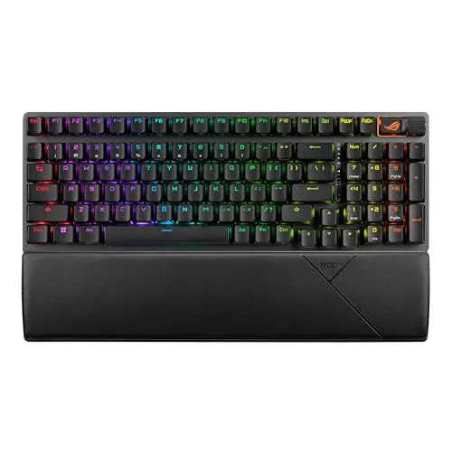 ASUS ROG Strix Scope II 96 Wireless Gaming Keyboard, Tri-Mode Connection, Dampening Foam & Switch-Dampening Pads, Hot-Swappable Pre-lubed ROG NX Snow Switches, PBT Keycaps, RGB-Black