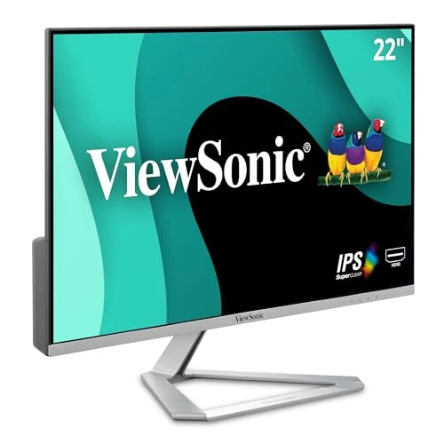 ViewSonic VX2276-SMHD 22 Inch 1080p Widescreen IPS Monitor with Ultra-Thin Bezels, HDMI and DisplayPort,Black/Silver