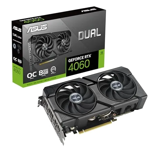 ASUS GeForce RTX 4060 DUAL EVO 8G OC Gaming Graphics Card - 2535MHz Boost Clock, GDDR6X, PCIe Gen 4, DLSS 3, 3x DP v 1.4a, HDMI 2.1a (Supports 4K & 8K HDR)