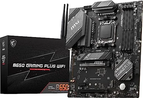 MSI B650 Gaming Plus WiFi Gaming Motherboard (AMD Ryzen 8000/7000, AM5, DDR5, PCIe 4.0, M.2, SATA 6Gb/s, USB 3.2 Gen 2, HDMI/DP, Wi-Fi 6E, Bluetooth 5.3, 2.5Gbps LAN, ATX)