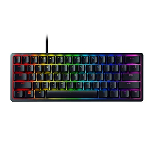 Razer Huntsman Mini 60% Gaming Keyboard: Fast Keyboard Switches - Clicky Optical Switches - Chroma RGB Lighting - PBT Keycaps - Onboard Memory - Snap Tap - Black