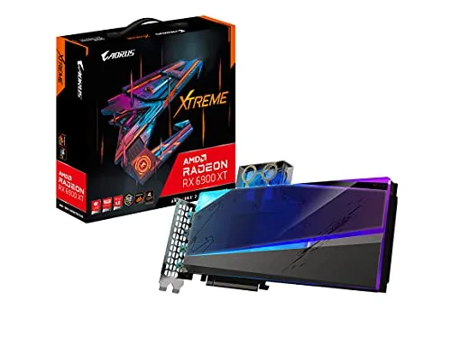 GIGABYTE AORUS Radeon RX 6900 XT Xtreme WATERFORCE WB 16G Graphics Card, WATERFORCE Water Block Cooling System, 16GB 256-bit GDDR6, GV-R69XTAORUSX WB-16GD Video Card
